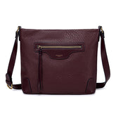 David Jones - Women's multi-pocket shoulder bag - Large shoulder bag with imitation leather - Multiple zip pocket - Messenger bag tote - Elegant classic city, purple, One Size, tote